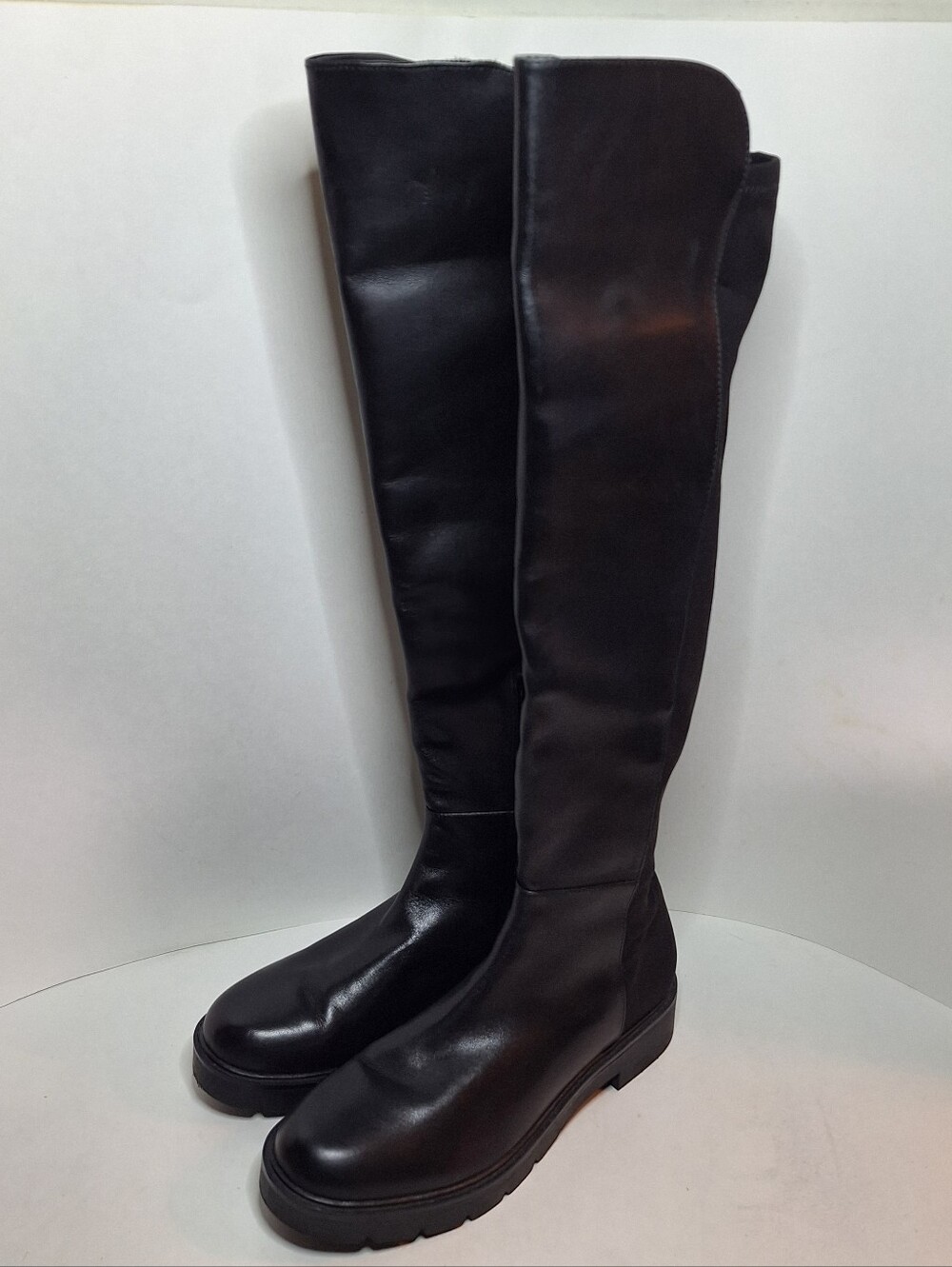 Nine West Women's All Air Knee High Black Boot Leather w Stretch Size 9M